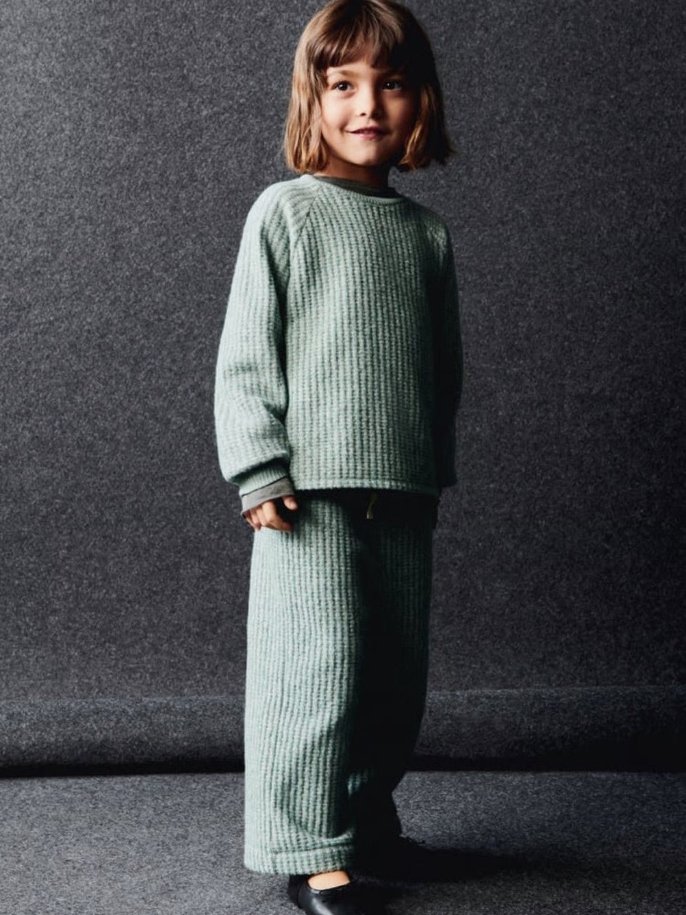 Zara toddler soft touch waffle weave lounge set